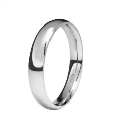 Alianza de Boda "Almendrada" de Oro Blanco Brillo 18 Quilates 3,5 mm