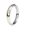 Alianza de Boda "Bicolor" de Oro Amarillo y Oro Blanco Brillo 18 Quilates 3 mm