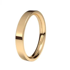 Alianza de Boda "Forma D" de Oro Rosa Brillo 18 Quilates 3 mm