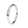 Alianza de Boda "Media Caña" de Oro Blanco Brillo 18 Quilates 2 mm