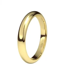 Alianza de Boda "Media Caña" de Oro Amarillo Brillo 18 Quilates 3 mm