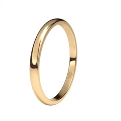 Alianza de Boda "Media Caña" de Oro Rosa Brillo 18 Quilates 2 mm
