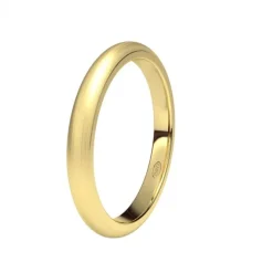 Alianza de Boda "Media Caña" de Oro Amarillo Satinado 18 Quilates 2.5 mm