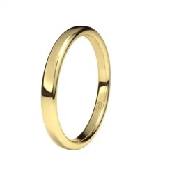Alianza de Boda "Oval" de Oro Amarillo Brillo 18 Quilates 2.5 mm