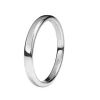 Alianza de Boda "Oval" de Oro Blanco Brillo 18 Quilates 2.5 mm