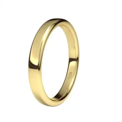Alianza de Boda "Oval" de Oro Amarillo Brillo 18 Quilates 3 mm