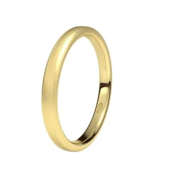 Alianza de Boda "Oval" de Oro Amarillo Satinado 18 Quilates 2.5 mm