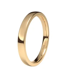 Alianza de Boda "Plana" de Oro Rosa Brillo 18 Quilates 2.5 mm