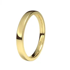 Alianza de Boda "Plana" de Oro Amarillo Brillo 18 Quilates 2.5 mm