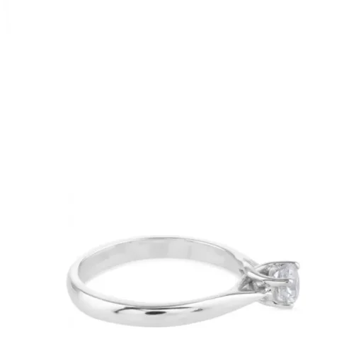 Anillo Solitario de oro blanco de 0,35 quilates engastado en 4 garras