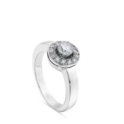 Anillo-compromiso-solitario-oro-blanco-diamantes | Chocrón Joyeros