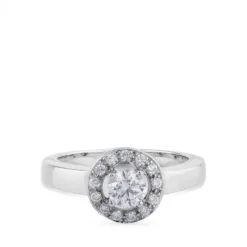 Anillo-compromiso-solitario-oro-blanco-diamantes | Chocrón Joyeros