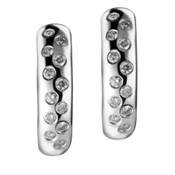 Aros de oro blanco con pavé de diamantes