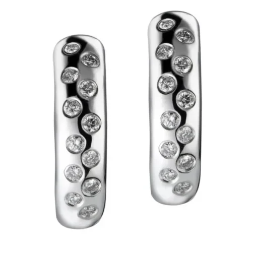 Aros de oro blanco con pavé de diamantes