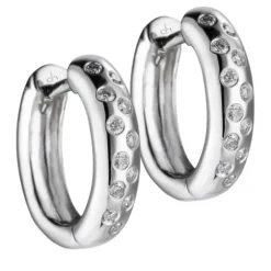 Aros de oro blanco con pavé de diamantes