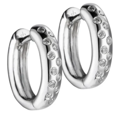 Aros de oro blanco con pavé de diamantes
