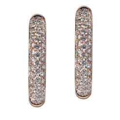 Aros de oro rosa con pavé de diamantes