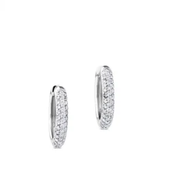 Aros de oro rosa con pavé de diamantes