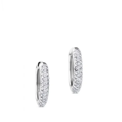 Aros de oro rosa con pavé de diamantes