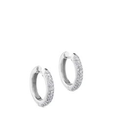 Aros de oro rosa con pavé de diamantes