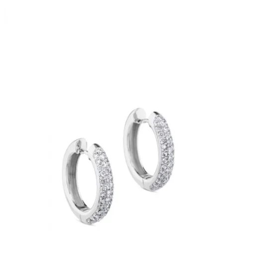 Aros de oro rosa con pavé de diamantes