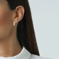 Aros de oro rosa con pavé de diamantes
