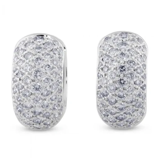 Aros pequeños de oro blanco con diamantes | Chocrón Joyeros