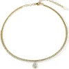 Choker oro amarillo con brillantes y diamante talla pera yellow