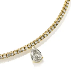 Choker oro amarillo con brillantes y diamante talla pera yellow