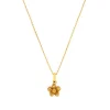 Colgante de oro amarillo con flor de pavé de diamantes