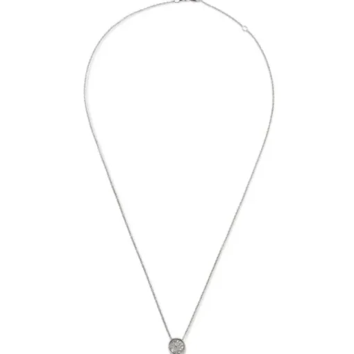 Colgante de oro blanco con círculo de pavé de diamantes