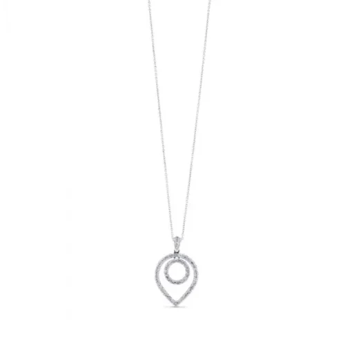 Colgante de oro blanco con diamantes estilo pera