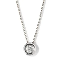 Colgante de oro blanco con diamante en chatón