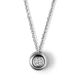 Colgante de oro blanco con diamante en chatón 0.19 quilates