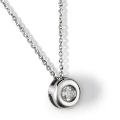 Colgante de oro blanco con diamante en chatón 0.19 quilates