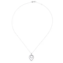 Colgante de oro blanco con diamantes estilo pera