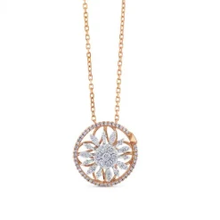 Colgante "Hypnose" de oro blanco y oro rosa con diamantes