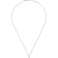 Colgante letra "L" de oro blanco con diamantes