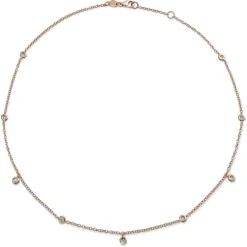 Colgante "Shiny Drops" oro rosa con 3 diamantes al aire en chatón