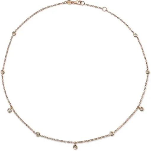 Colgante "Shiny Drops" oro rosa con 3 diamantes al aire en chatón