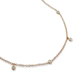 Colgante "Shiny Drops" oro rosa con 3 diamantes al aire en chatón