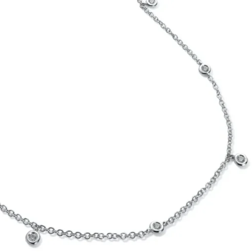 Colgante "Shiny Drops" oro blanco con 3 diamantes al aire en chatón
