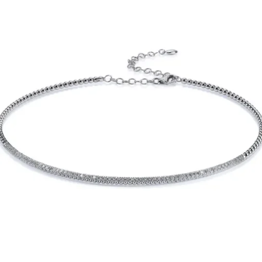 Gargantilla choker "Bubbles" de oro blanco con diamantes