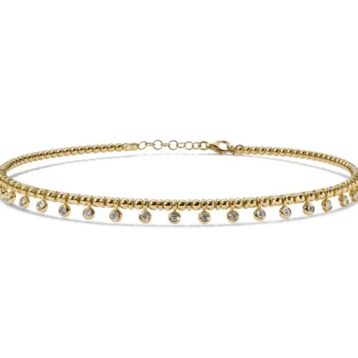 Gargantilla choker "Bubbles" de oro amarillo con diamantes