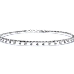 Gargantilla choker "Bubbles" de oro blanco con diamantes
