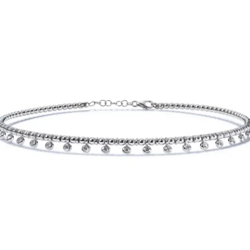Gargantilla choker "Bubbles" de oro blanco con diamantes