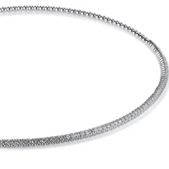 Gargantilla choker "Bubbles" de oro blanco con diamantes