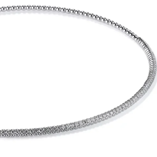 Gargantilla choker "Bubbles" de oro blanco con diamantes