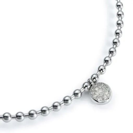 Gargantilla choker "Bubbles" de oro blanco con círculo de diamantes