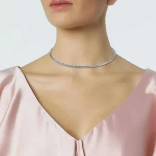 Gargantilla choker "Bubbles" de oro blanco con diamantes